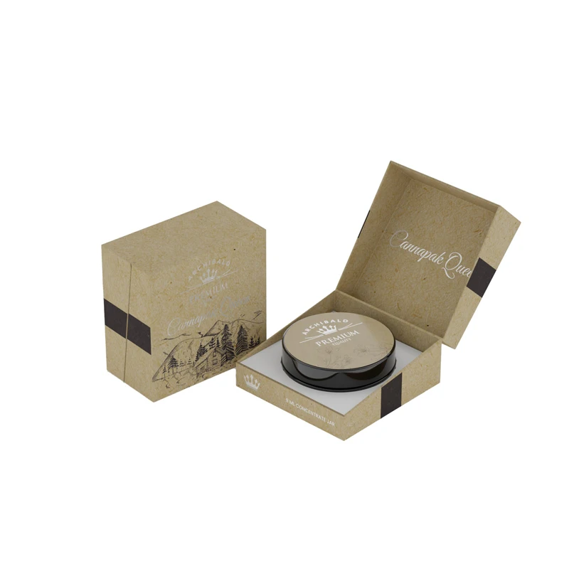 Latest Design UV Printing Rigid Packaging Glass Jar Packaging Box Paper Boxes Jar Gift Box for Round Concentrate Jar