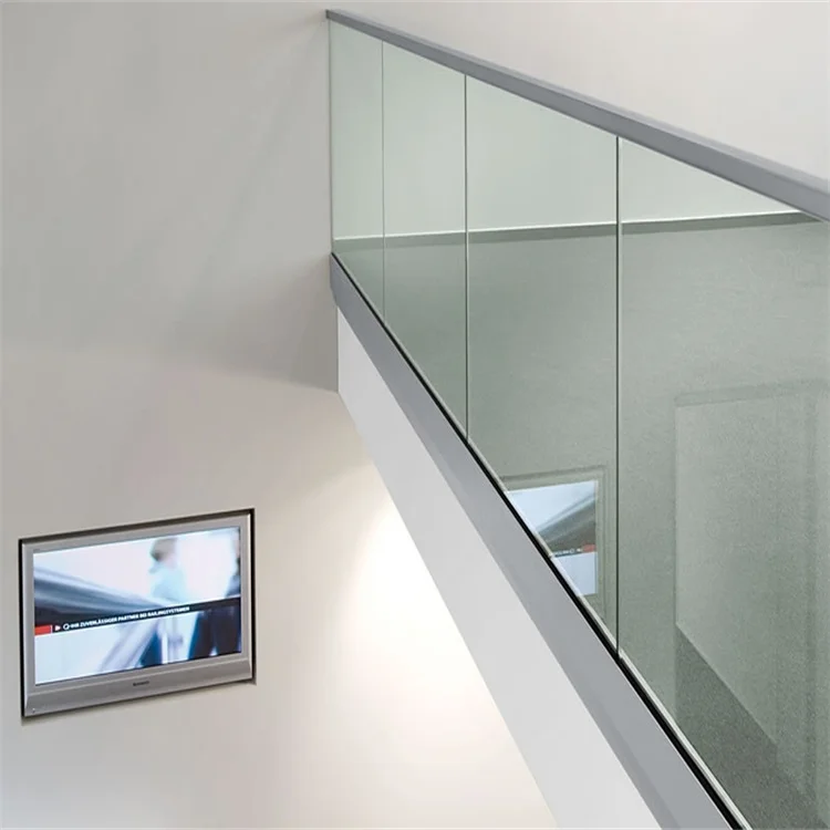 factory aluminum balcony glass railing base frameless glass balustrade handrail patio staircase aluminum u channel glass railing
