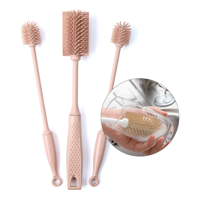 Best Seller Silicone Bottle Brush Cleaning Set Long Handle Bottle Cleaner For Washing Narrow Neck Beer Bottles
