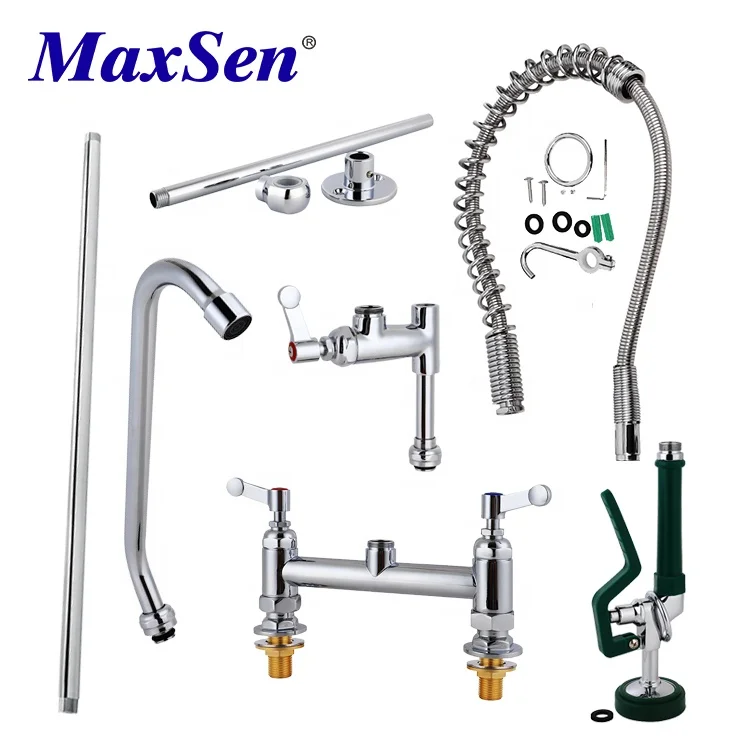 Commerical Pre rinse Deck Mounted Water Sink Pull down Kitchen Pre rinse Sink Faucet Ceramic Valve Core Copper Pre rinse Units