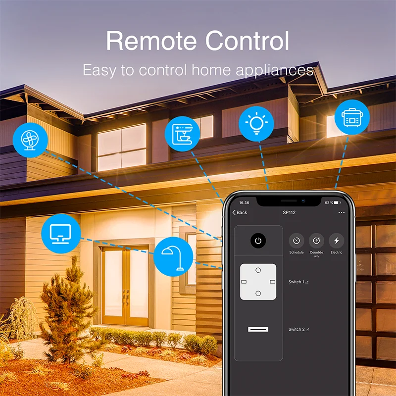 Gosund Smart Plug EU Square Tuya Smart Life Socket 16A Eu Smart Wifi Plug Outdoor Housing Remote Control No Hub Required