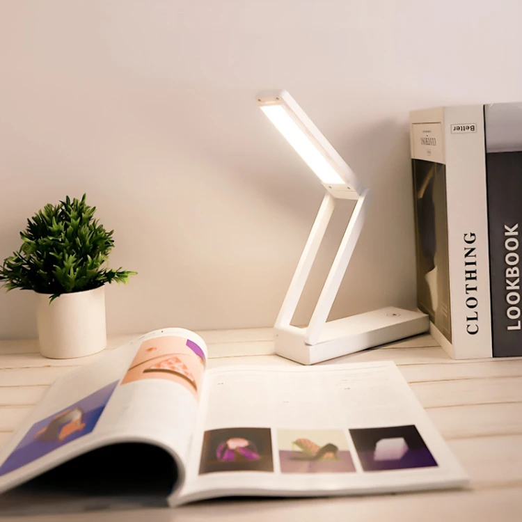 3 Light Colors Stepless Dimmable Brightness Type C USB Rechargeable LED Book Lights Power Bank Foldable LED Table Lamp