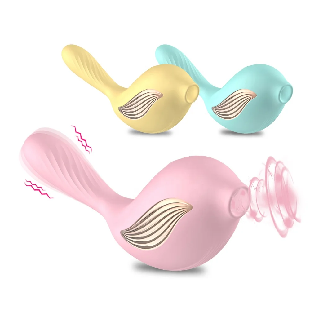 Upgrade Usb Charge Female Selflove Private Label Nipple Clitoris Stimulate Bird Shape Lovely Vibrator with Sucker Oral Sex Toys