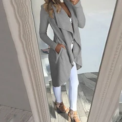 Plus Size Outwear Waterfall Sweater Cardigan Jumper Loose Coats Long Sleeve Jacket for Women