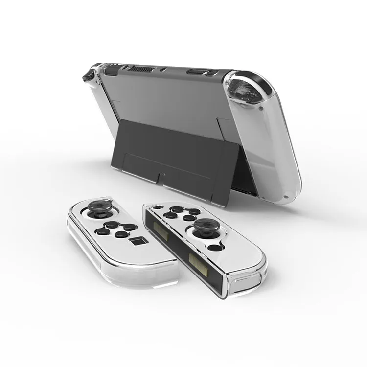 Protective Flip Cover Hard Shell Crystal Clear TPU Case For Nintendo Switch Oled Console Joy-con