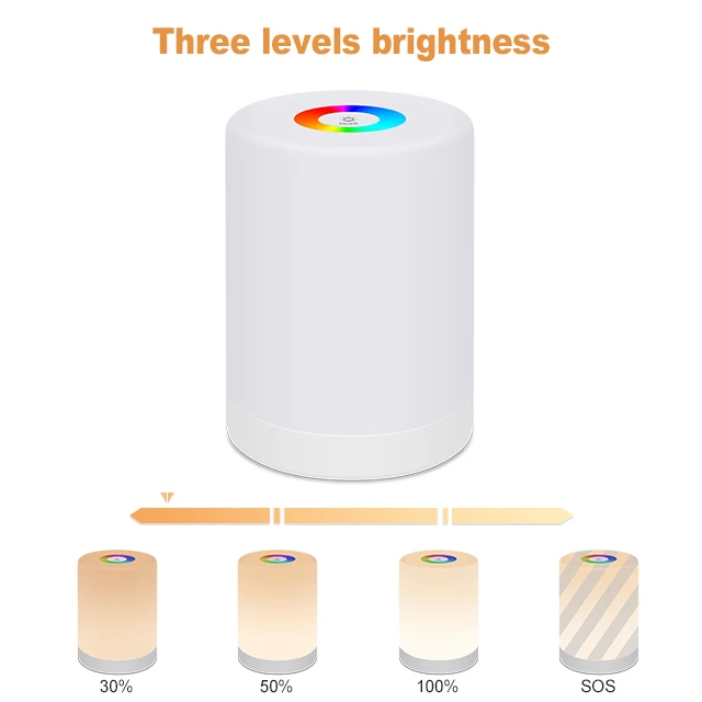 Portable 7 RGB Colorful LED Night Light for Kids Baby Nursery Lamp USB Rechargeable Bedroom Night Light lamp for Children Room