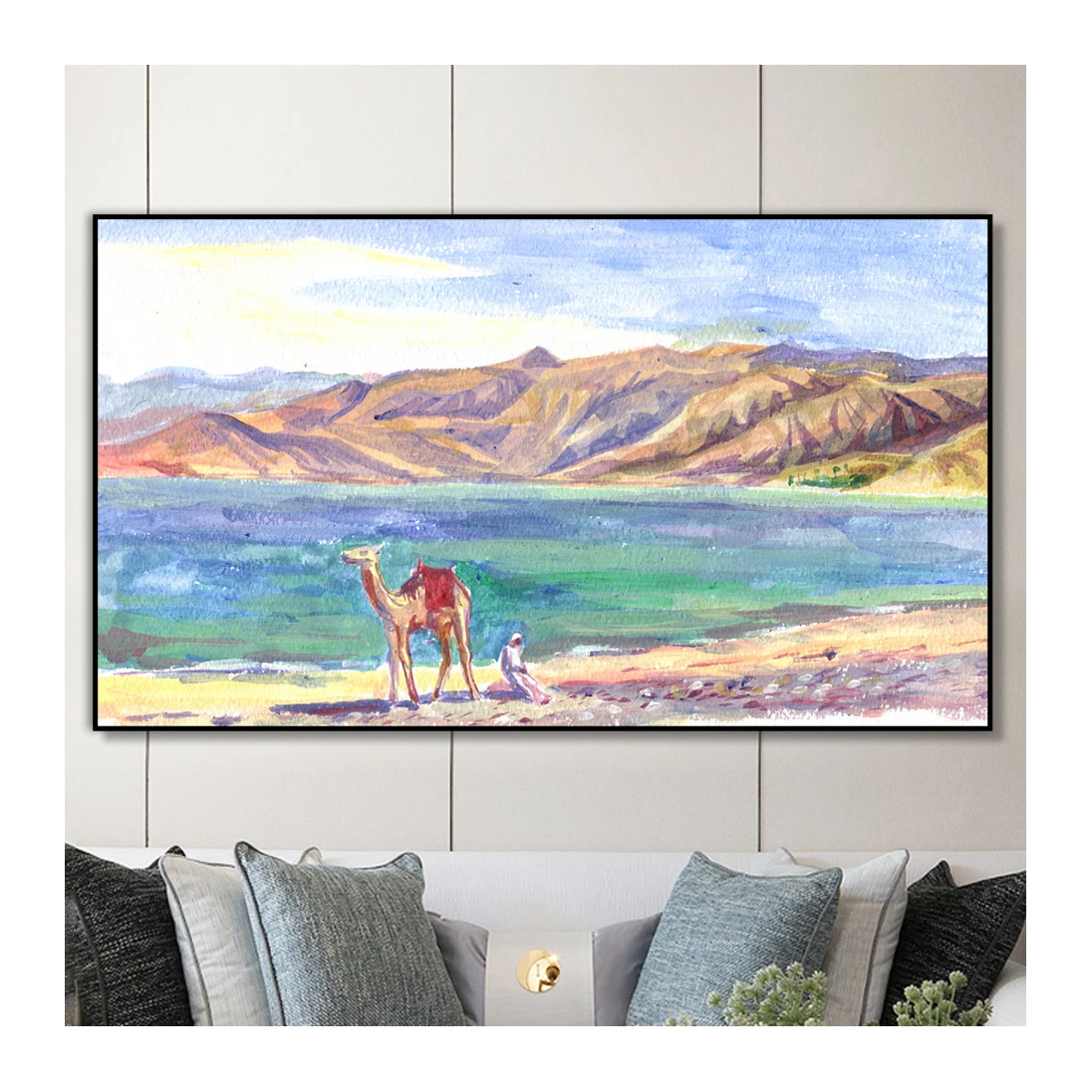 3d Hot Sell Desert Camel Wall Canvas Oil Painting Large Crystal Porcelain Wall Art Canvas Painting For Desert