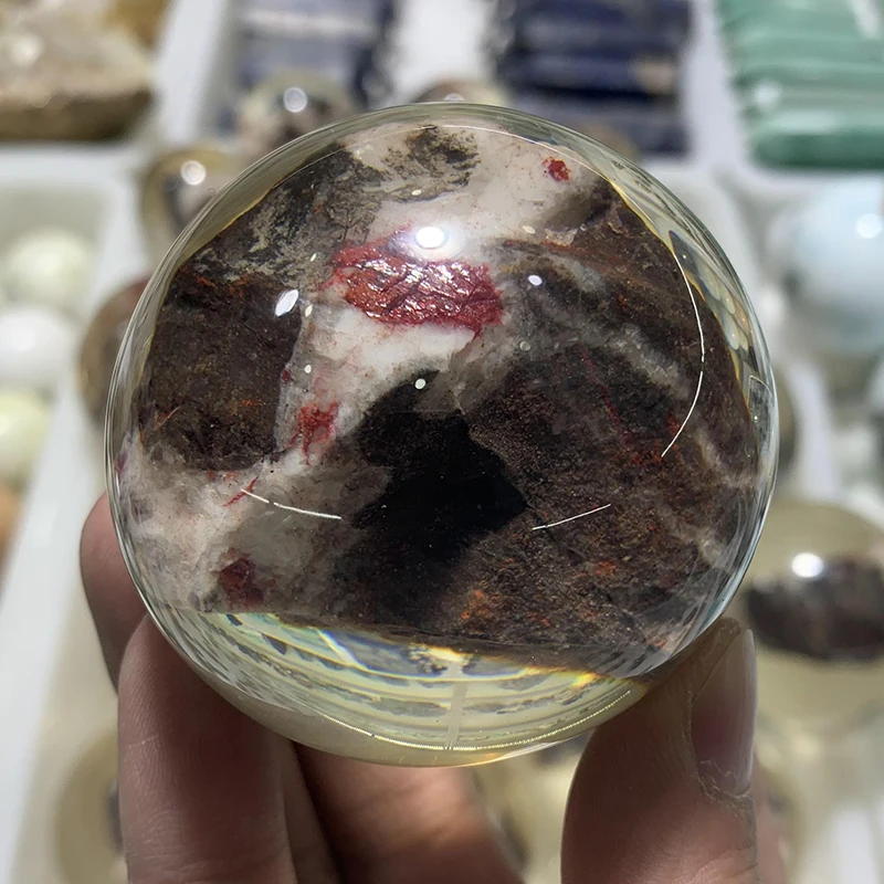 Wholesale natural Cinnabar mineral crystal sphere quartz ball for Decoration