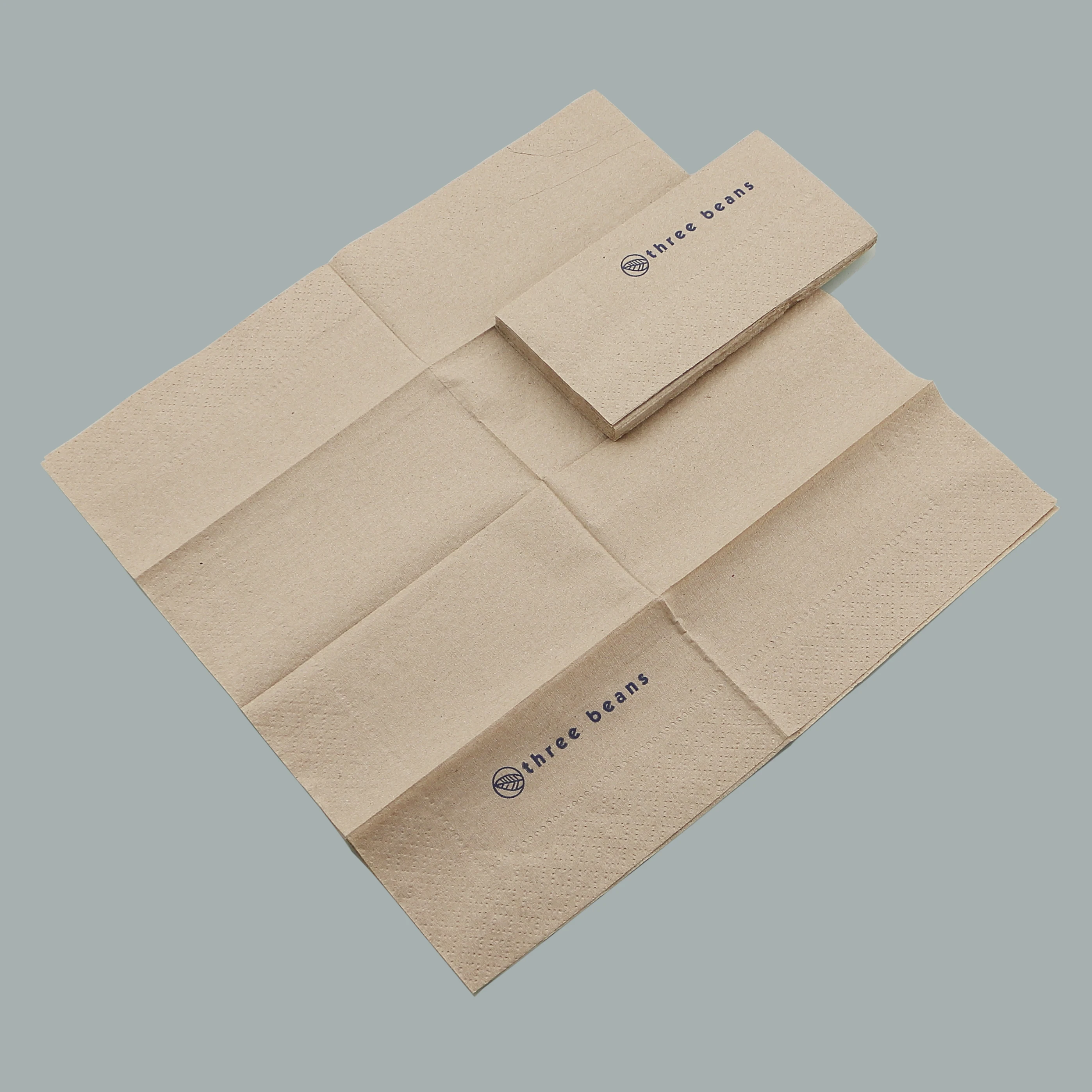 Unbleached Brown dinner paper serviette with custom printing Biodegradable & Compostable food safe quality dinner paper napkin