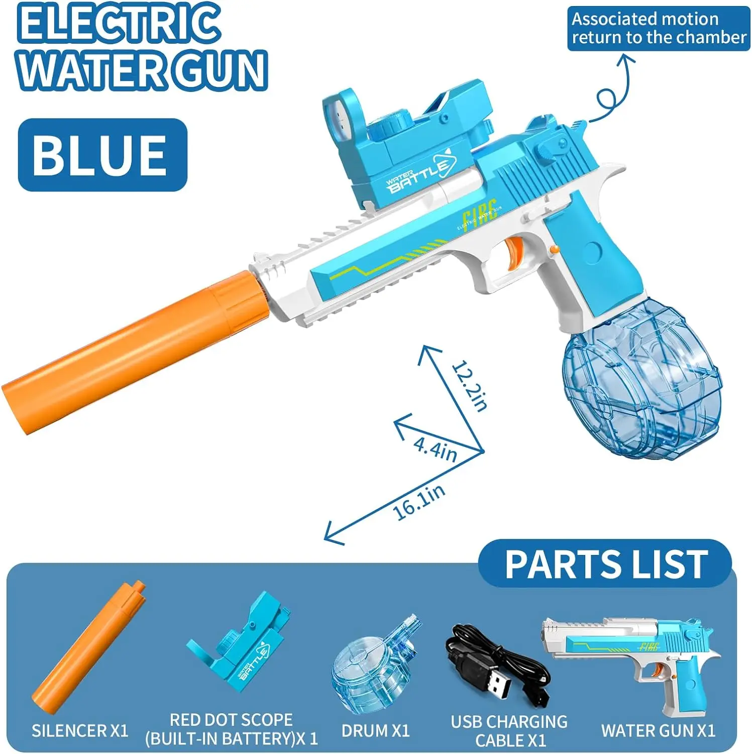 Powerful Automatic Water Ball Guns LED Lights Kids Summer Outdoor Party Gifts Electric Glock Pistol Plastic Electric Bubbles