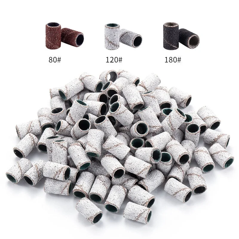 Fine Sanding Band Manicure Medium Nail File  #80,#120,#180grit Sanding Bands Manicure Pedicure Tools Electric Nail Drill