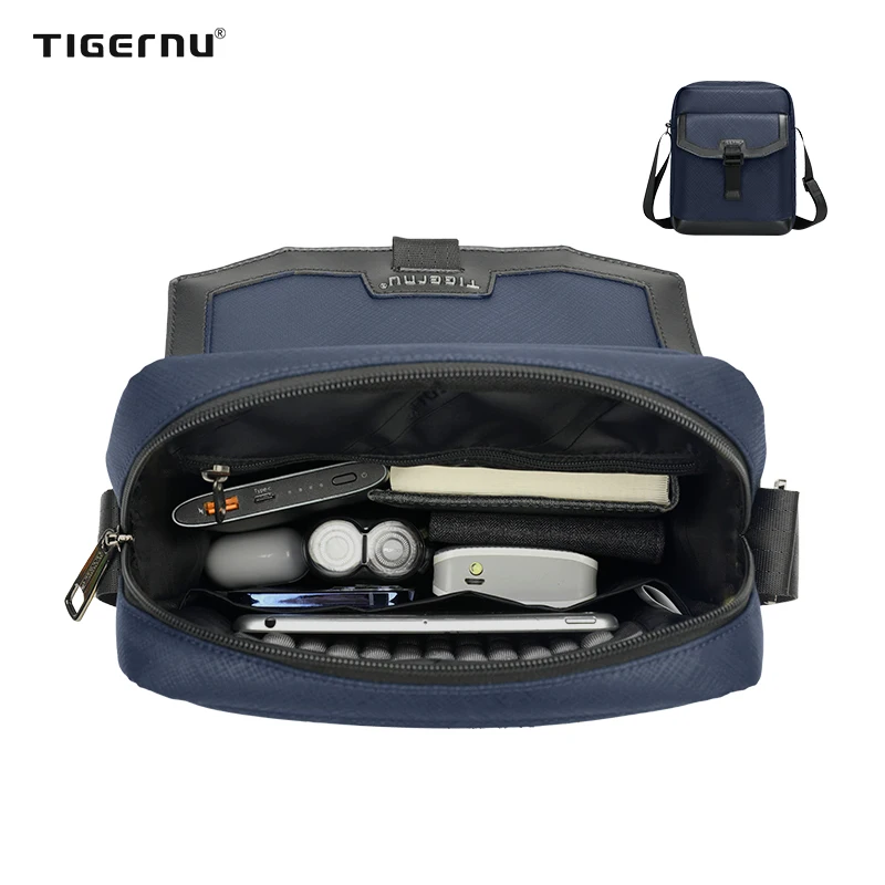 Tigernu T-L5208 wholesale waterproof business luxury laptop bag smart cross body shoulder sling bag for men