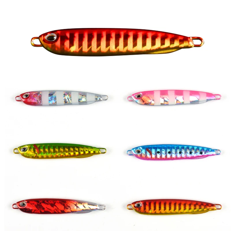 10g, 15g, 20g, 25g, 30g, 40g 60g Popular Hot Sale 6 Colors Metal Spoon Fish Bait Japanese DUO Type Luminous Fishing Jig