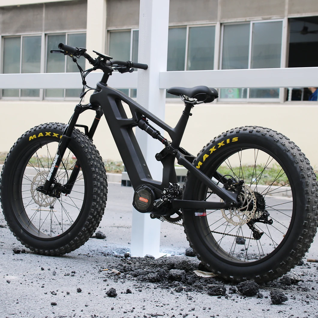 Factory Direct 1000W Bafang Motor Fat tyre Customised Off Road 11-speed Full Suspension Carbon Fiber Mountain Electric Bike