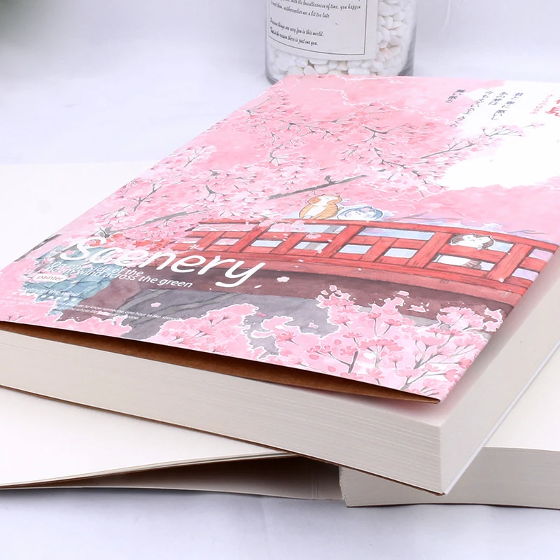 120 Sheets Thickened Paper Sketch Book Beige Paper Art Drawing Painting Book Graffiti Sketchbook School Office Stationery