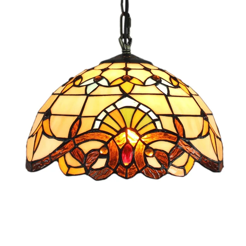 European Style Tiffany Hanging Lamps Parts Stained Glass Vitray Lamba Made in China LED Metal Customize AC 220V Round 10 - 60 VG