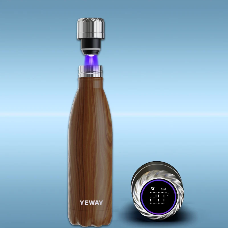OEM 500ml Factory Stainless Steel Uv Water Purifier Lid Uv Light Self Cleaning Insulated Smart Vacuum Water Bottle Sports Bottle