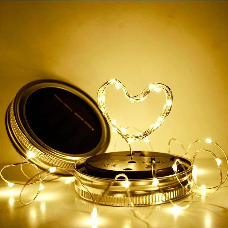 Creative Solar Mason Bottle  Light String Cross border Solar Mason Can Light