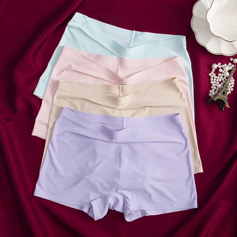 Женские ice silk (искусственное волокно, Не оставляющий следов надежный дизайн нижнее белье с низкой посадкой; Женские трусы бесшовные одна деталь boyleg сексуальные лазерные вырезные нижнее белье boyleg