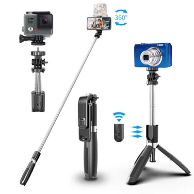 
Mini Extendable Tripod Smartphone Selfie Stick Stand for Gopro Camera L02 Selfie Stick tripods  (1600070025640)