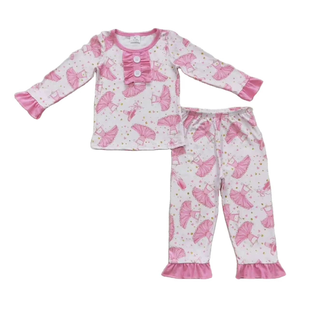 hot sale kids winter clothes Santa cookie  milk applique children cotton shirt with stripe pants Christmas outfits