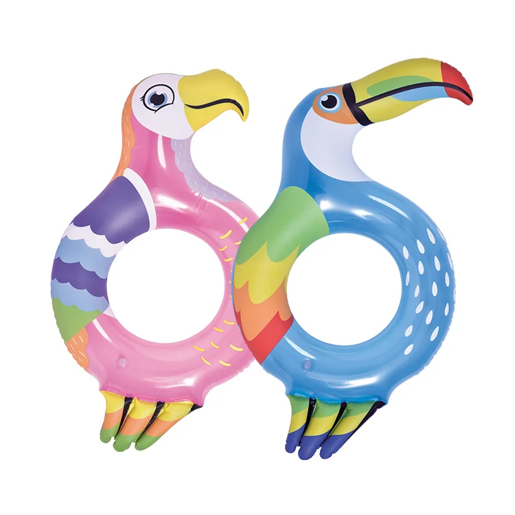 Wholesale Inflatable Parrot Swim Float Ring PVC Swimming Tube for Kid