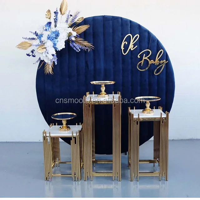 Decorations Wedding Tall Square Metal Flower Display Stand Centerpiece Dessert Table Wedding Cake Stands