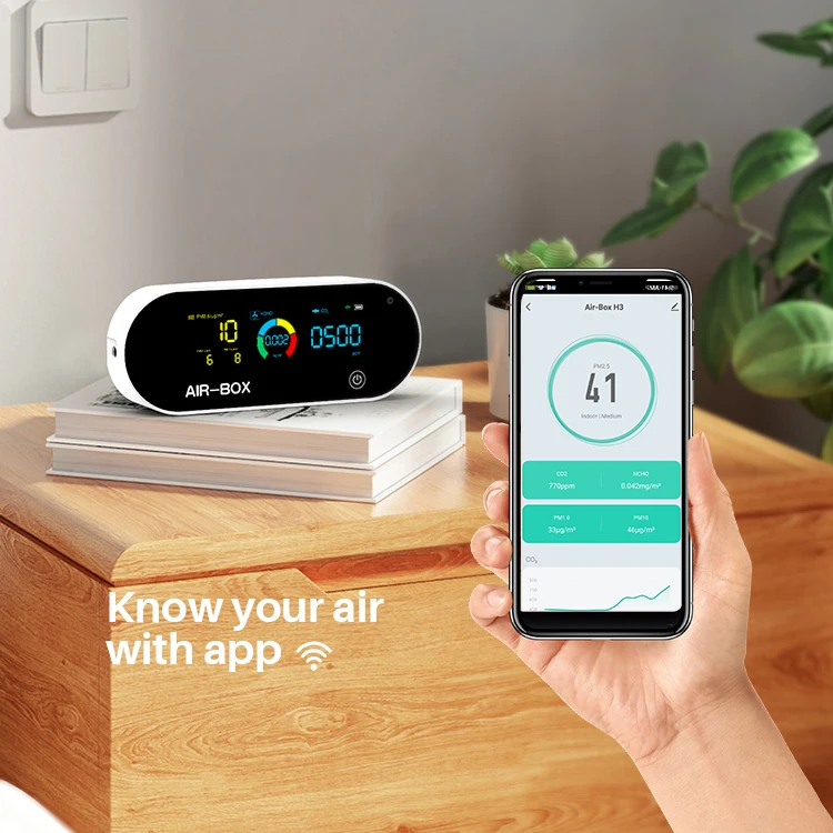  AVICHE H3 Gas Detector CO2 HCHO PM2.5 Smart Air Quality Monitor Indoor with