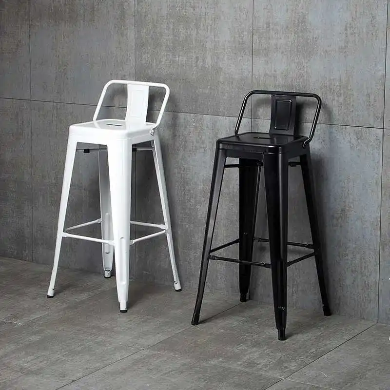 American Style Colorful Stackable Metal Bar Stool Chairs For Kitchen