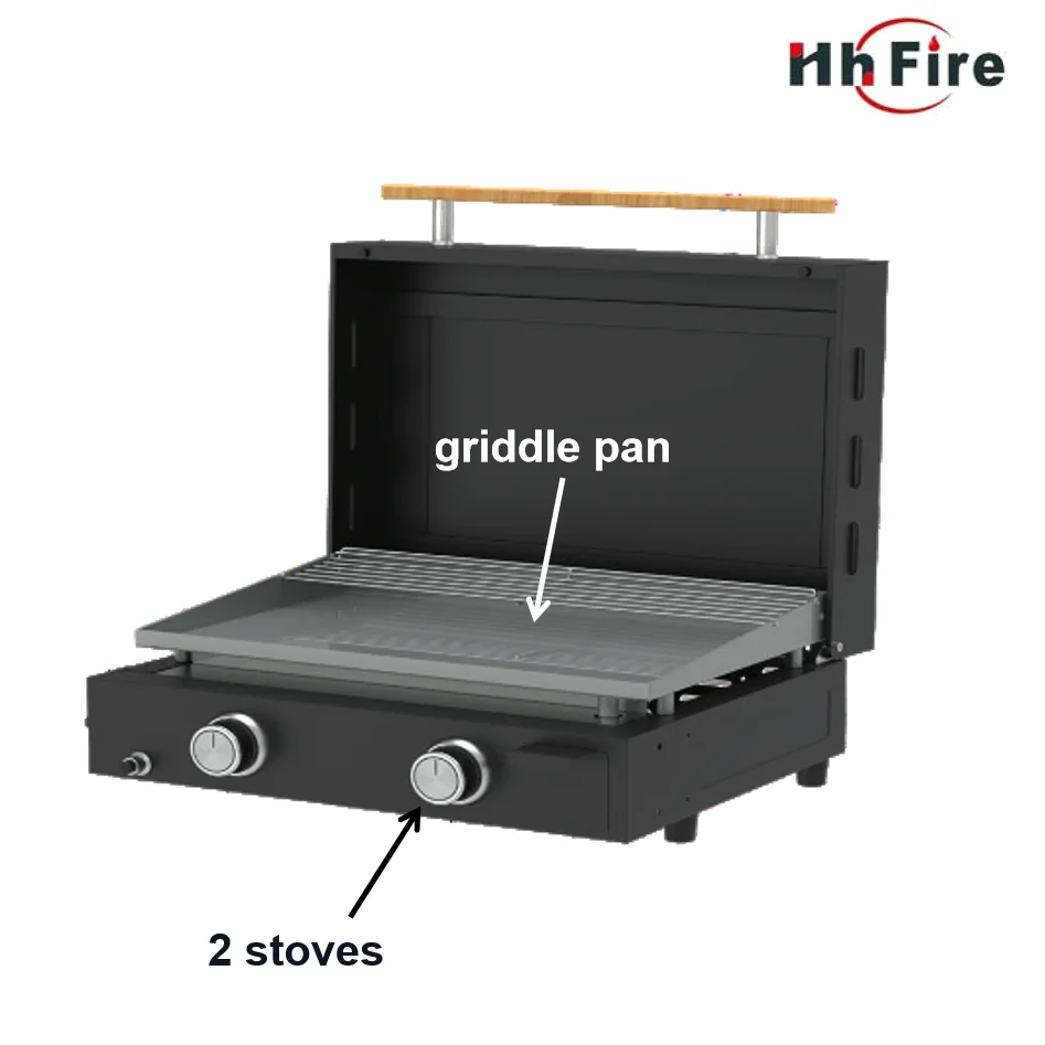 Custom Low Smoke Double burner Barbeque Plancha Flat Top Portable Electric Bbq Grill
