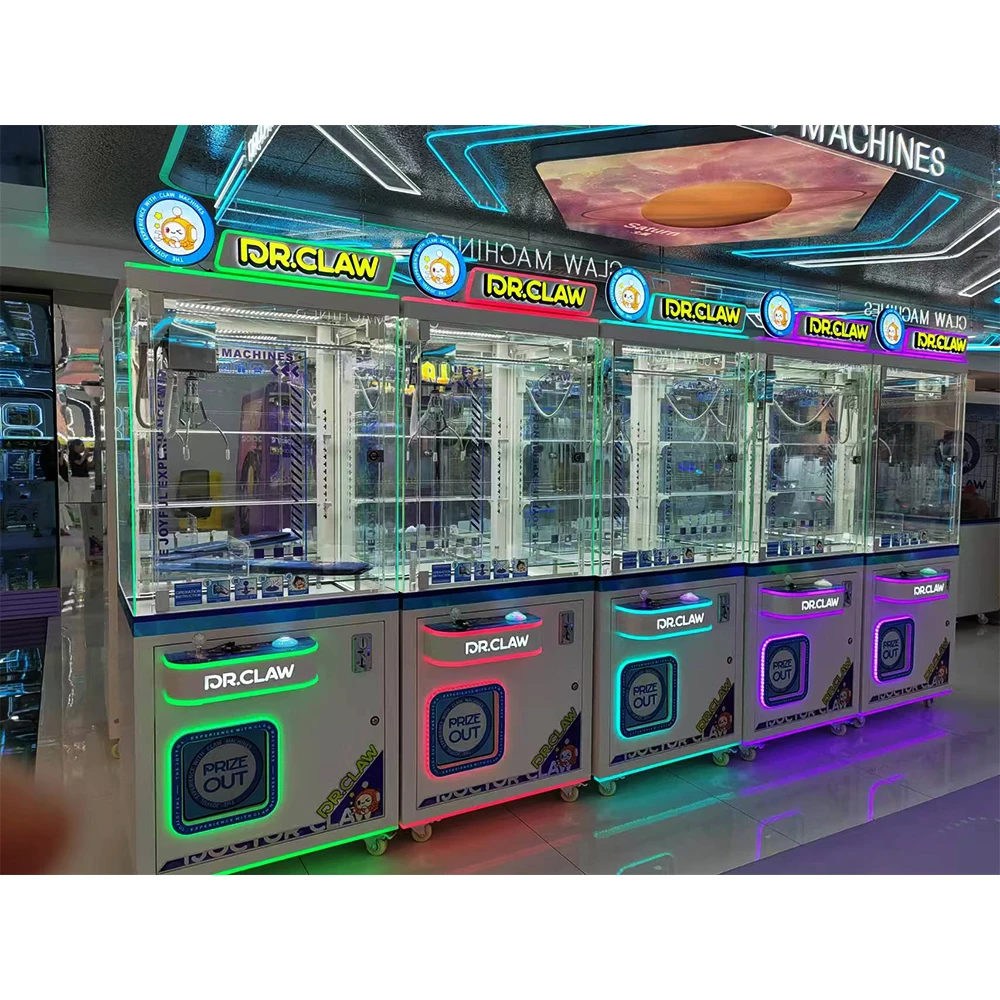 Crane Vending Machines Commercial Custom Claw Toy Grabber Flashing LED Lights and Sound Effect Fun Game Center Doll Machine