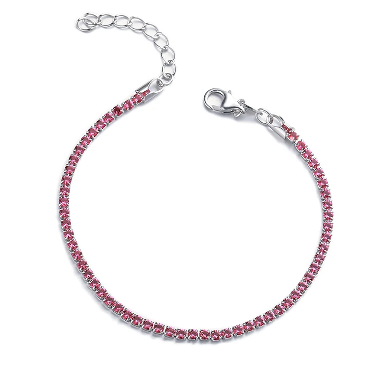 Factory Wholesale 925 Sterling Silver Jewelry Silver Plate Cubic Zircon Fashion Jewelry Tennis Bracelet For Women