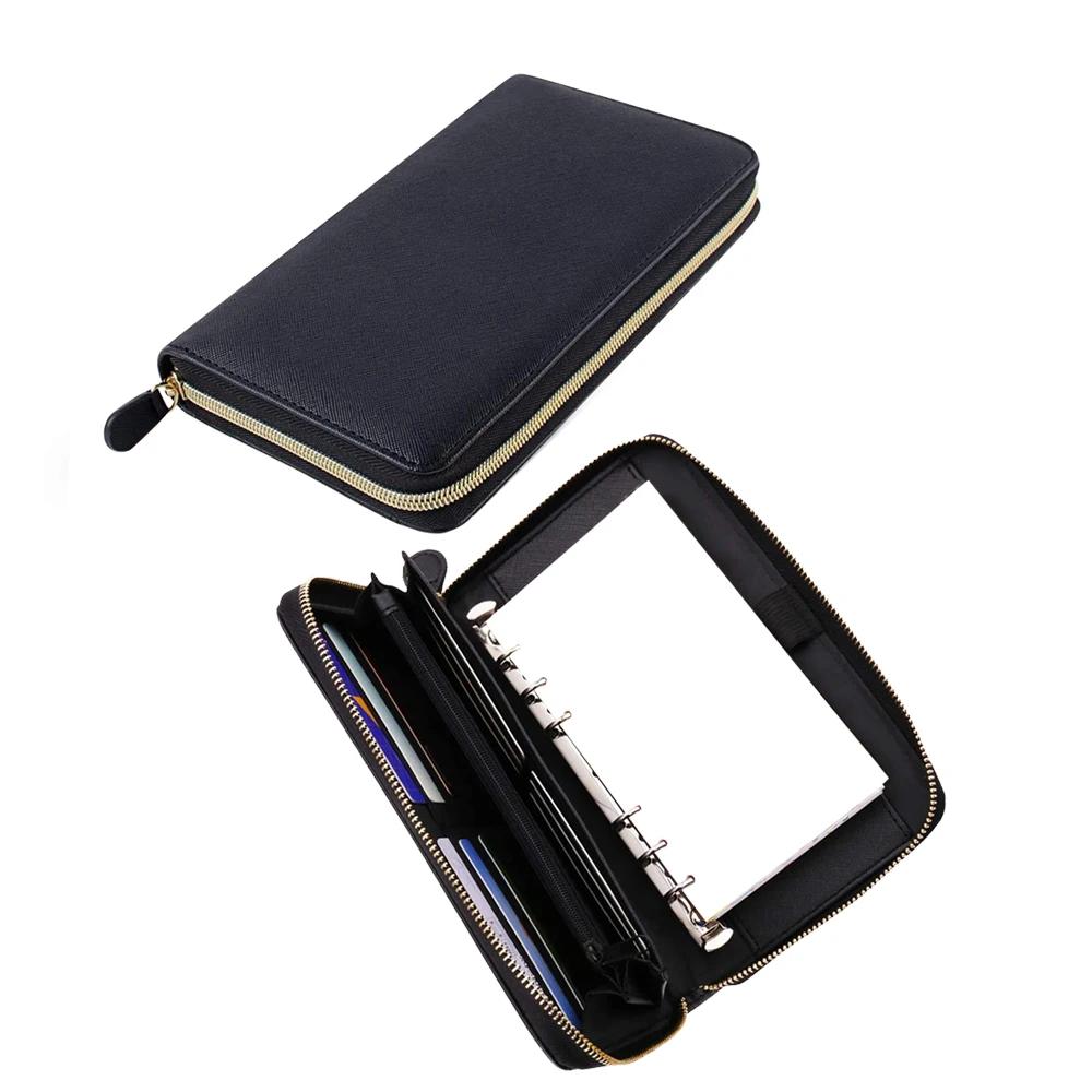 Zipper Travel Rfid Leather Budget Cash Envelope Binder Wallet