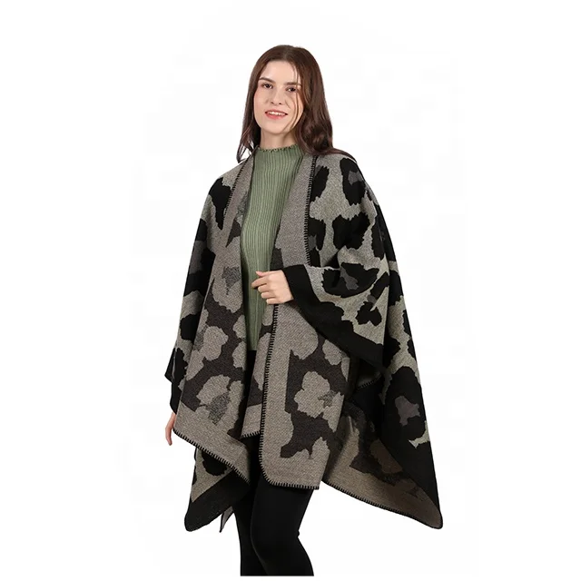 New Arrival Share Women Spanish Warm Poncho With Jacquard Soft Women Poncho Cape Wrap Shawl