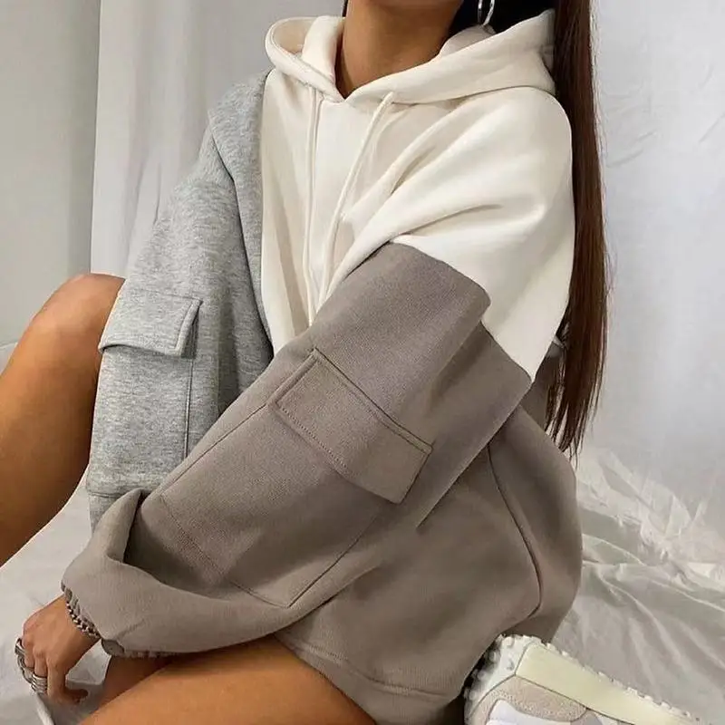 J&H fashion high quality hoodies & sweatshirts oversized long sleeve jackets for women pullovers top streetwear korean style