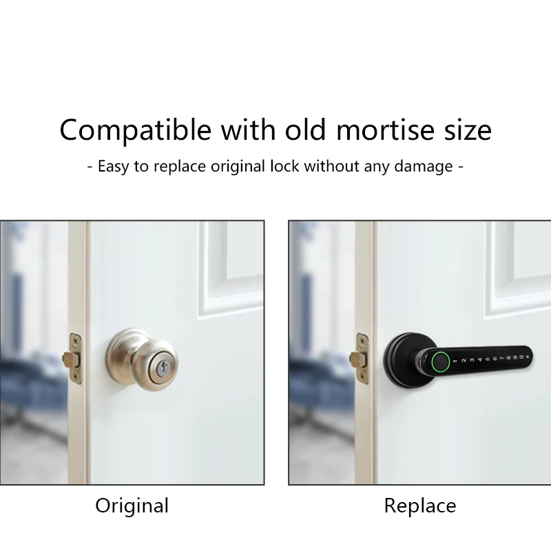 WiFi  APP wireless electric Fingerprint Handle deadbolt lock smart door lock