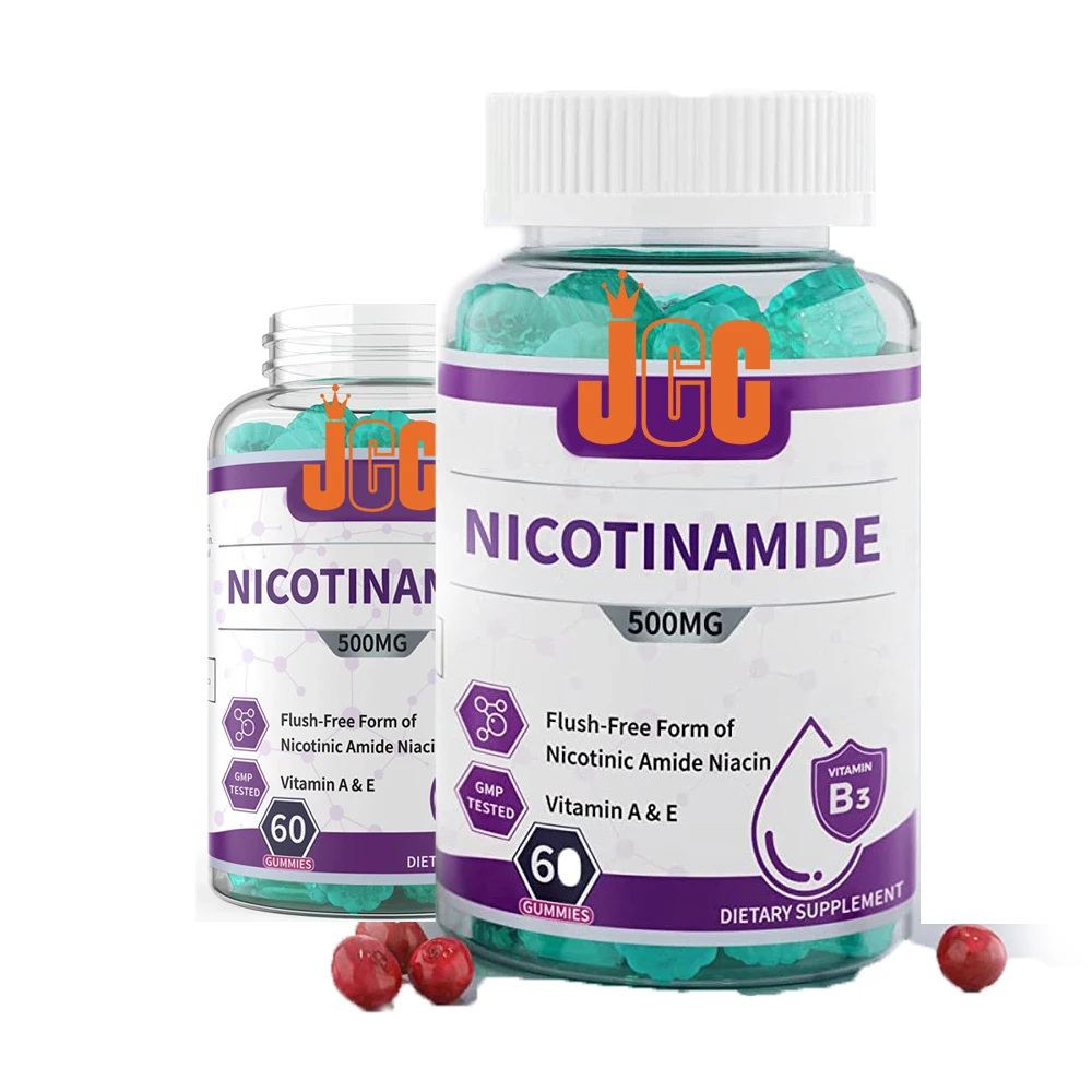Nicotinamide Gummies Vitamin B3 Flush Free Nicotinic Amide Niacin for Healthy Aging Cellular Energy Metabolism Vegan