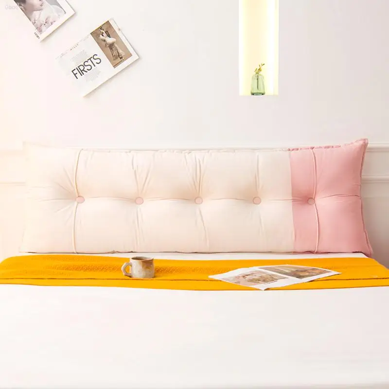 Garden Solid Color Bier Home 2023 New Straight Strip Double Bed Cushion Sakura Powder Champagne