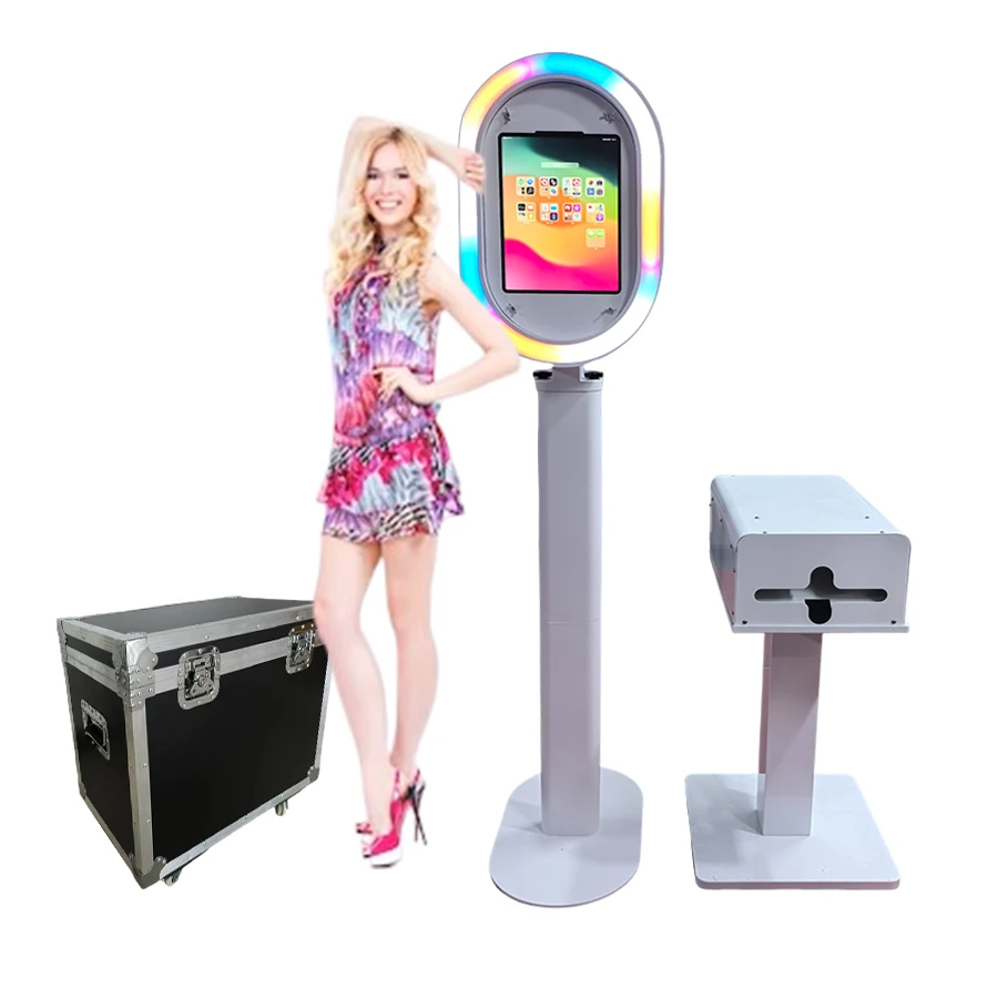 Hand screw Ipad Photo Booth Shell Handheld Salsa Mirror Photo Booth Portable Selfie Oval Ipad Dslr Pro 12.9 Photobooth Ipad