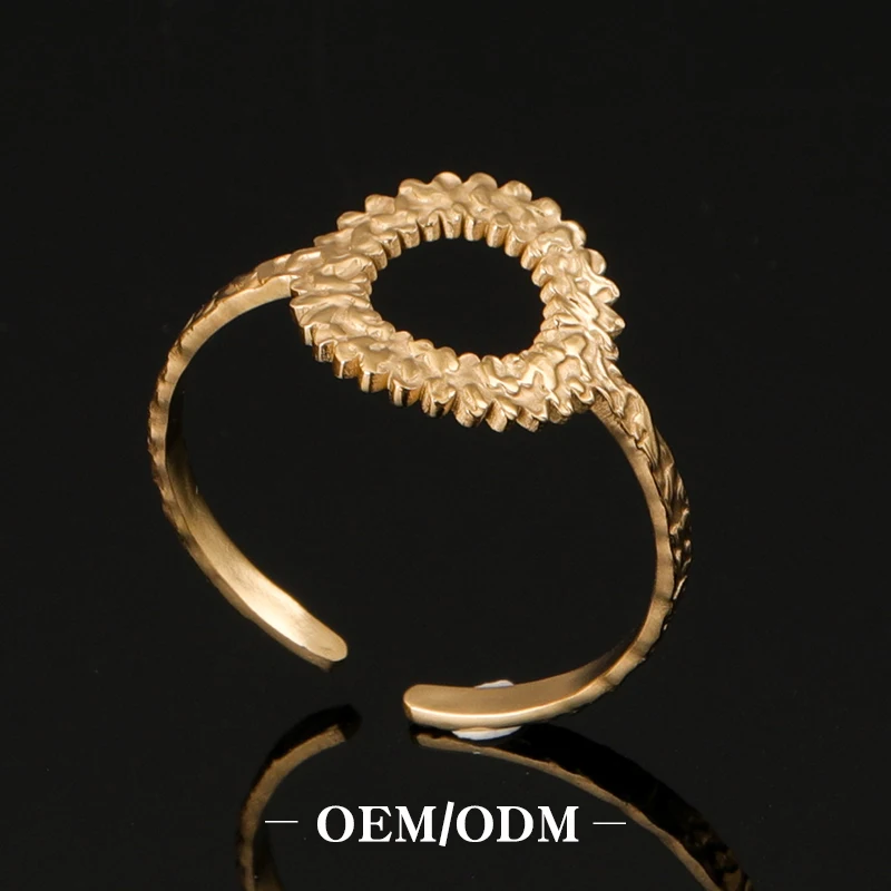 
Vintage Rings For Women Bohemia Daisy Flower Geometric Stainless Steel Chunky Rings 