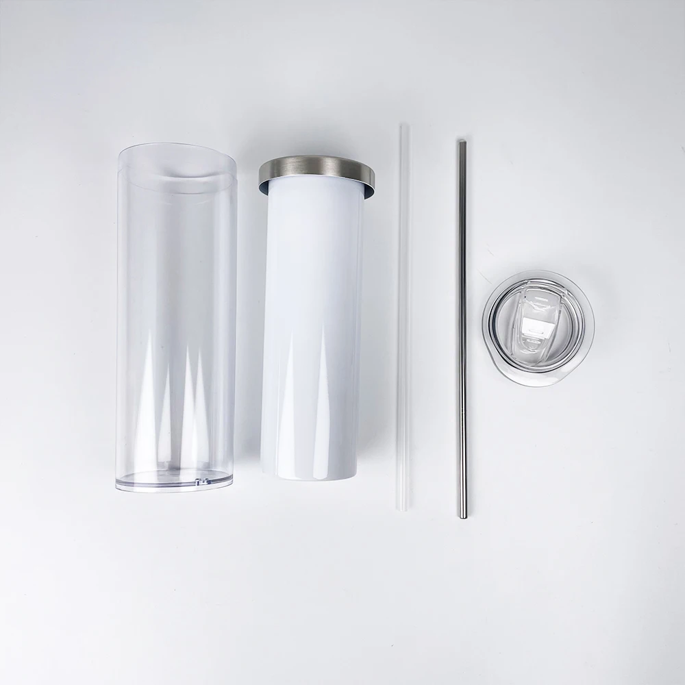 DIY glitter travel coffee USA warehouse skinny straight Stainless steel storyboard tumbler sublimation blanks snow globe tumbler