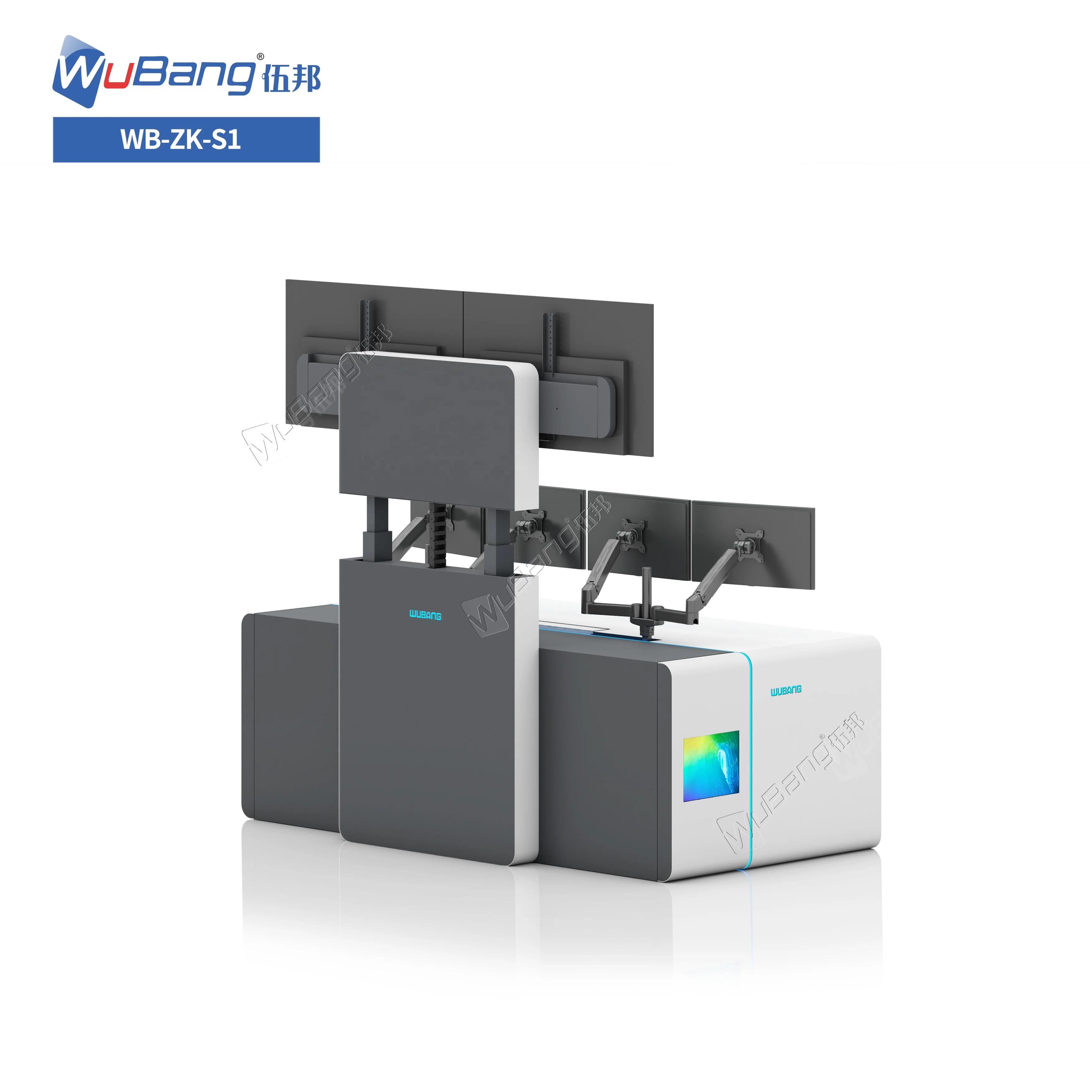 Multi-Screen Dispatch Control Console Workstation Standing Desk Command Center Monitoring Room Console Furniture