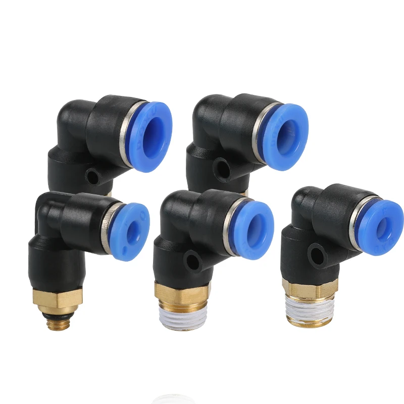 Pneumatic cylinder trachea quick plug quick connector external thread elbow PL4-M5/6-01/8-02/10/12-04