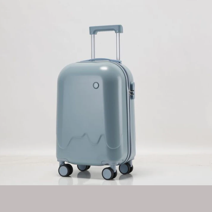 Custom Round Cabin Luggage Suitcase with Spinner Wheels ABS Lovely Oval Suitcase PC Zipper trolley travel ride on for kids