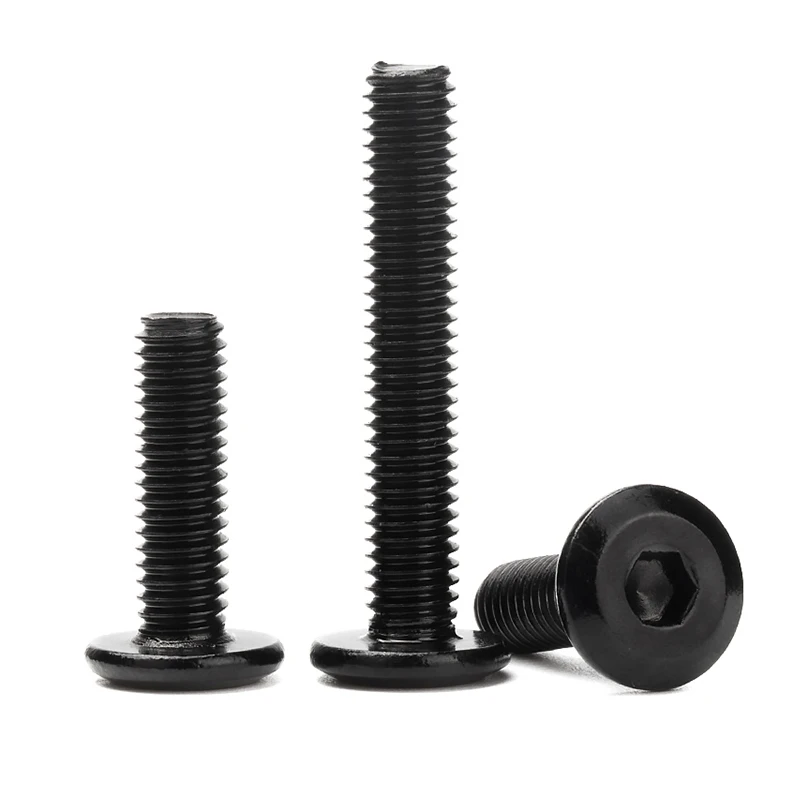 M2 Thread Size Steel Carbon Steel Bolts Beveled Flat Head Socket Hex Countersunk Screws Black Connector Furniture-M3 M4 M5 M6 M8