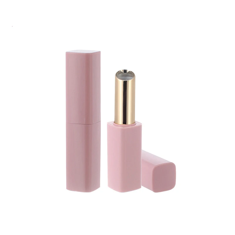 elegant custom logo plastic magnetic matte square rose gold 12.1mm lipstick tube empty container