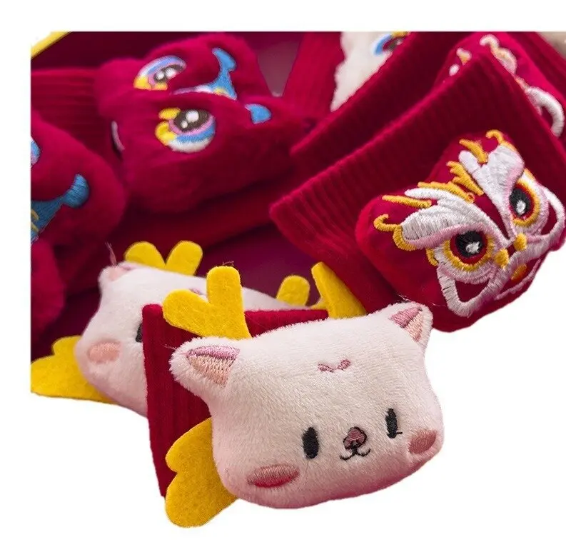 Chinese Style Pure Cotton Sock 3D Doll Homeyear Dragon Pattern Comfortable Sock