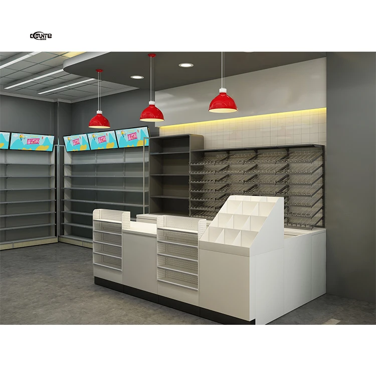 Modern widely used in convenience stores and supermarkets tobacco and liquor cabinet checkout desk system