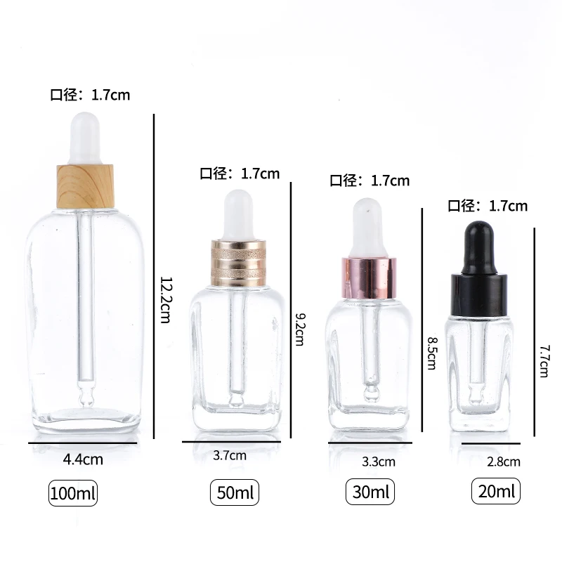 2024 modern label printing 1 ounce 50ml glass thick bottom large dropper bottle with silicone lid