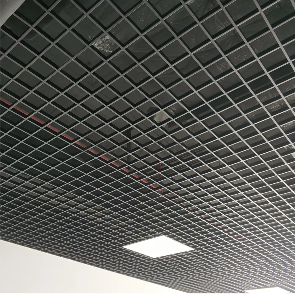 Decorative Grid Ceiling Modern Designs Grille Ceiling Panel Aluminium Suspended Ceilings For Building Materials